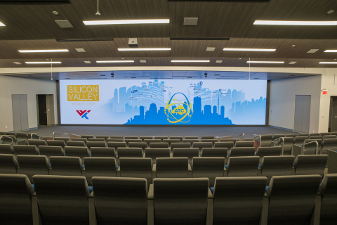 Word Wide Technology installs massive 55’ wide Leyard TWA Series LED video wall in auditorium of new global headquarters. (Photo: Business Wire)