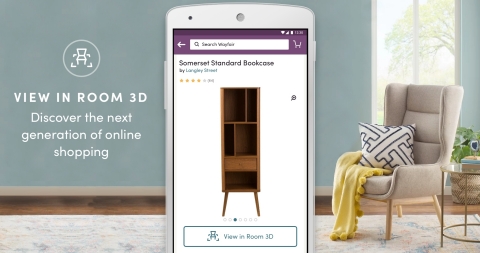 Wayfair mobile shopping app leverages AR to turn virtually every home into a furniture showroom (Graphic: Business Wire)
