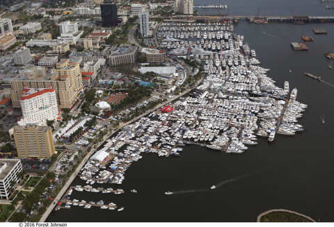 The Palm Beach International Boat Show takes place March 22 - March 25 along the Intracoastal Waterway a few miles from Trump's Mar-A-Lago. (Photo: Business Wire)