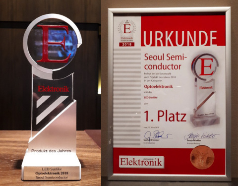 Product of the Year Award from Elektronik Magazine (SunLike) (Photo: Business Wire)
