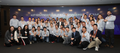 The first class of 37 entrepreneurs from Asia receiving first-hand exposure to e-commerce innovations as part of the eFounders Initiative organized by Alibaba Group and UNCTAD, which aims to enable them to be the future digital ecosystem builders in their home countries. (Photo: Business Wire)