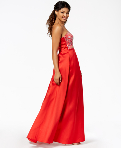 Macy’s loves helping all girls look and feel their best on prom night. Say Yes to the Prom strapless beaded ball gown, $129, created for Macy’s (Photo: Business Wire)