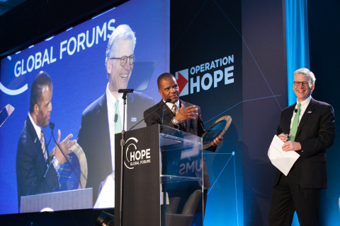 CoreLogic President Frank Martell with John Hope Bryant at HOPE Global Forums event in Atlanta. (Photo: Business Wire)
