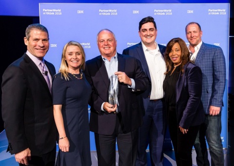 Clear Technologies receives their IBM Global Financing Excellence Award at IBM Think 2018 (pictured from l to r): John Teltsch (IBM), Debbie Nevin (IBM), James Hargis (Clear Technologies), Jonathan Long (Clear Technologies), Jacqueline Woods (IBM), Steve Nichols (IBM). (Photo: Business Wire)