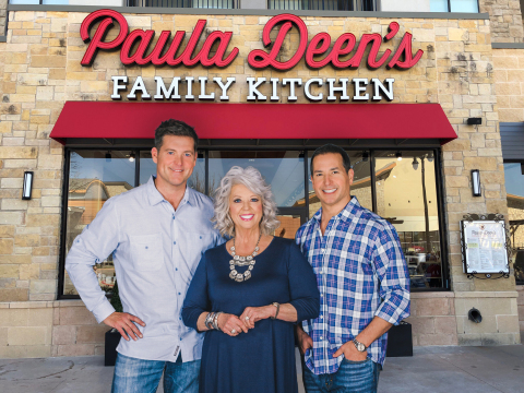 Jamie Deen, Paula Deen, Bobby Deen - Paula Deen's Family Kitchen Opens in Fairview, Texas (Photo: Business Wire)