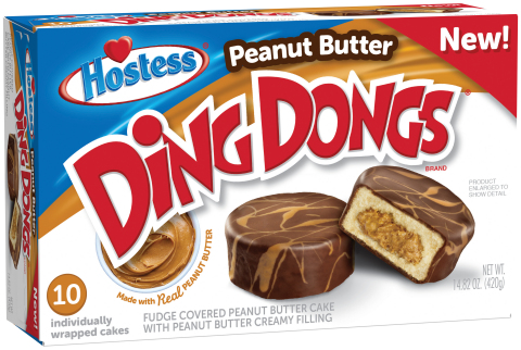 Hostess Peanut Butter Ding Dongs are a triple threat of peanut butter combining the sweet taste of p ... 