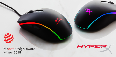 HyperX shipping HyperX Pulsefire Surge mouse with RGB lighting. Pulsefire Surge wins Red Dot 2018 Design Award. (Photo: Business Wire)