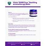 Vicks® PURE Zzzs™ Soothing Aromatherapy Balm Product Fact Sheet (Graphic: Business Wire)