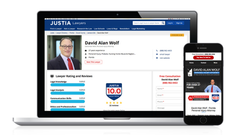 Justia Directory Lawyer Ratings and Reviews (Graphic: Lizeth Rios)