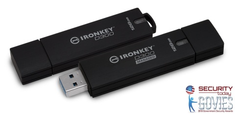 Winner of Platinum and Gold Govies awards, Kingston's encrypted USB drive, IronKey D300 (Photo: Business Wire)