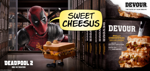 Deadpool “Sells Out” Big Time To Launch New Devour Sandwiches (Photo: Business Wire)