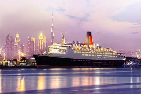 The Queen Elizabeth 2 opens as a floating hotel in Dubai (Photo: AETOSWire) 