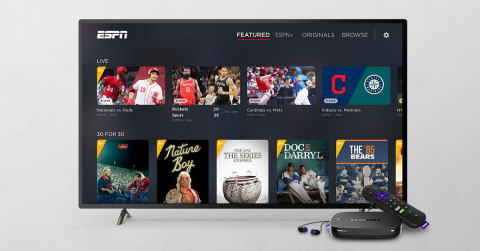 ESPN+ on Roku streaming devices (Graphic: Business Wire)