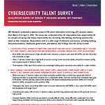 New data from Booz Allen reinforces an urgent and expensive challenge: many organizations do not have the cybersecurity staff in place to fully protect themselves from evolving threats and the associated fallout from serious cyber-attacks affecting IP, sensitive customer data, and business disruption. And, this trend may not end soon – 57 percent believe hiring top cyber talent will only become more difficult over the next five years. This document contains additional key survey findings.