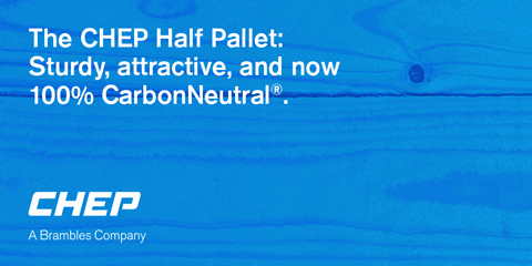 The CHEP Half Pallet: Sturdy, attractive, and now 100% Carbon Neutral (Photo: CHEP)