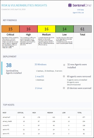 SentinelOne Risk and Vulnerabilities Insights (Graphic: Business Wire)