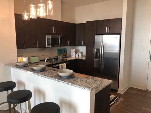 Stainless steel GE appliances will add an elegant touch to more than 200 luxury apartments in the new Residences at Omni in downtown Louisville, Kentucky. (Photo: GE Appliances, a Haier company)