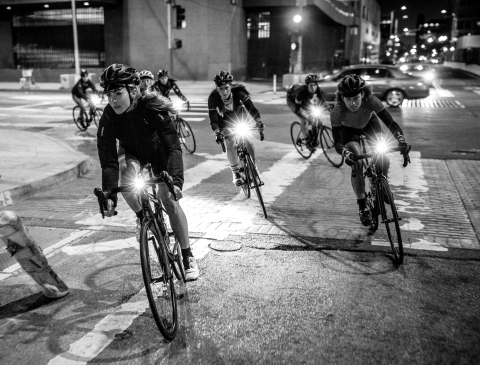 Liv riders and friends on an urban night ride, photo released today as part of the How We Liv global ... 