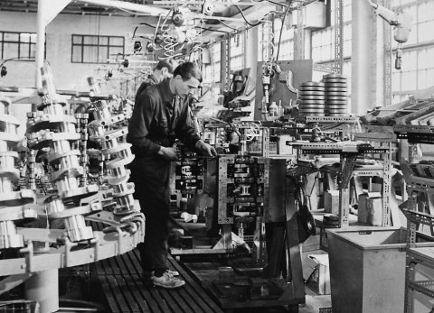 Engine assembly line in the 1960s (Photo: Business Wire)