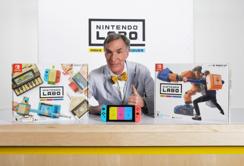 TV personality and “Science Guy” Bill Nye recently took Nintendo Labo for a spin and spent time tinkering with Toy-Con Garage. (Photo: Business Wire)