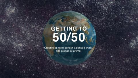 The 50/50 Day tool, Why I Pledge 50/50, features 50 action pledges anyone can take to move the world closer to gender equality in five key areas: politics, economy, identity, culture, and home. (Graphic: Business Wire)