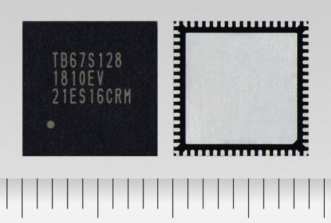 Toshiba: a bipolar stepping motor driver "TB67S128FTG" with a 50V/5A rating and support for 128 micro steps. (Photo: Business Wire)