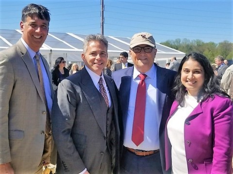 Attendees at the Merriweather District groundbreaking ceremony in Columbia, MD. L to R: Senator Guy Guzzone, Maryland District 13; David Weinreb, CEO Howard Hughes Corporation; Oded Weiss, Director STEER; Anuja Sonalker, Founder & CEO STEER. (Photo: Business Wire)