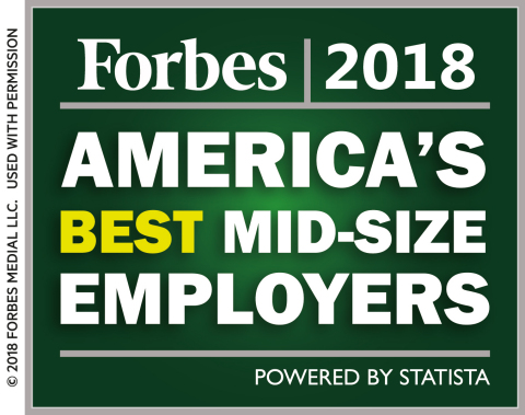 Vivint is one of 500 midsize companies to make the 2018 Forbes list of “America’s Best Employers." (Graphic: Business Wire)