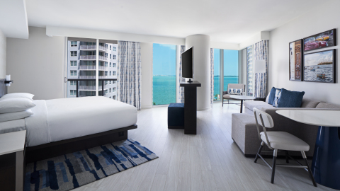 Hyatt Centric Brickell Miami King Junior Suite with Sparkling Water Views. (Photo: Business Wire)