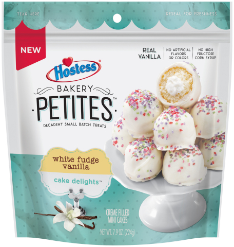 Hostess® Bakery Petites™ cake delights™ - white fudge vanilla (Photo: Business Wire)