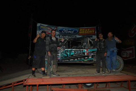 Broc Smith and team celebrate UTV Production class victory (Photo: Business Wire)