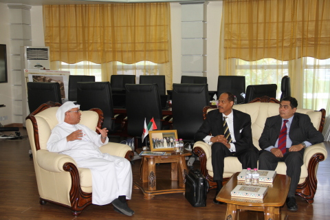 AURAK President, Prof. Hassan Hamdan Al Alkim, and AAAS Special Advisor, Albert B. Jones, discussing ... 