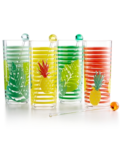 Make your parties the talk of summer with fun and trendy serve ware. Martha Stewart Fiesta Collection 4-piece Tom Collins Glass Set, created for Macy’s, $37, available in select Macy’s stores and on macys.com. (Photo: Business Wire)
