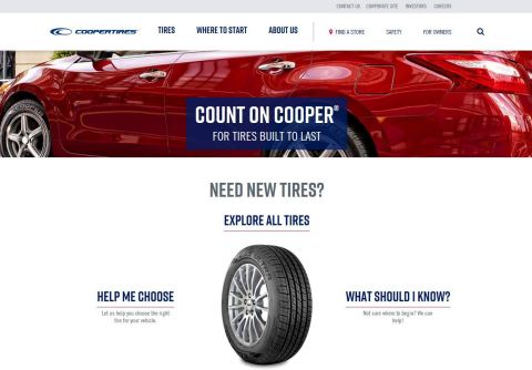 The Cooper Tires consumer website, www.coopertire.com, earned the Best Manufacturing Website award i ... 