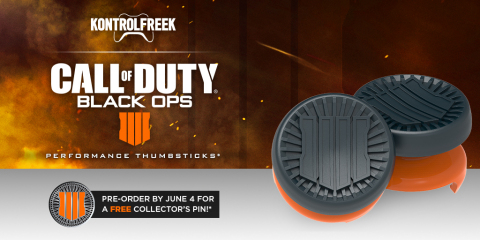 KontrolFreek® announces its partnership with Activision and Treyarch Studios on a new Performance Thumbstick® based on the Call of Duty® Black Ops 4 video game. (Graphic: Business Wire)