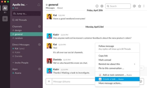 The new Asana integration for Slack (Graphic: Asana)