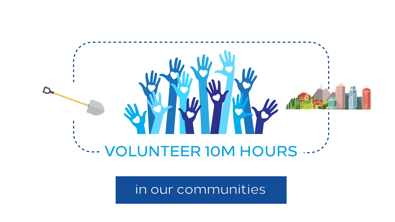 Hilton is contributing 10 million volunteer hours through Team Member initiatives