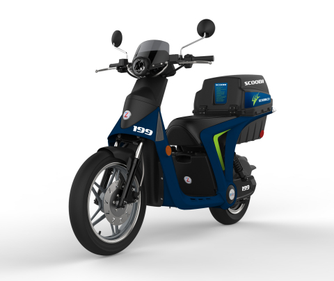 Scoobi will launch 100 dockless electric scooters operating in downtown Pittsburgh, starting in June. The scooters pair with Scoobi's mobile app, which displays the battery life for each scooter and enables the vehicle to start. The app also opens a lockable trunk, which houses two different-sized helmets and phone chargers. The scooters will travel up to 30 miles per hour with a range of up to 34 miles per charge and can be ridden by any person with a standard Class C driver's license. (Photo: Business Wire)