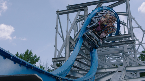 The all-new Twisted Cyclone wood and steel roller coaster at Six Flags Over Georgia – outside of Atlanta – is now open just in time for Memorial Day Weekend and the unofficial start of summer. The 50 mile-per-hour coaster sends riders 100 feet into the air, then drops thrill-seekers at an insanely steep 75 degree angle into a 360-degree zero gravity roll, through three hair raising inversions and 10 airtime moments. (Photo: Six Flags Over Georgia)