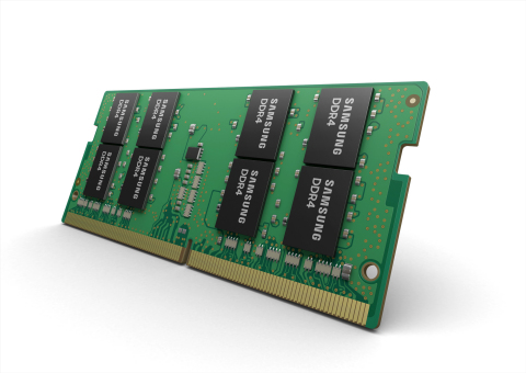 New Samsung 16Gb, 32GB DDR4 SoDIMM (Photo: Business Wire)