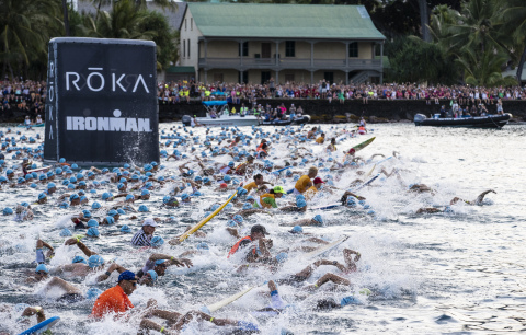 The most inspiring swim start in all of triathlon. #FindFaster #IMKona (Photo: Business Wire)
