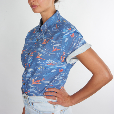 Corona and Parley for the Oceans redesign the Hawaiian shirt to spread awareness about the issue of marine plastic pollution this Oceans Week. The design features everyday plastic items and is made from Parley Ocean Plastic(TM) that is collected from the ocean. (Photo: Business Wire)