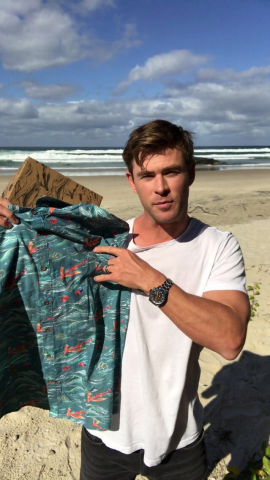 Chris Hemsworth spreads awareness about protecting paradise during Oceans Week with new shirt designed by Corona to show realities of plastic pollution ruining our oceans.(Photo: Business Wire)