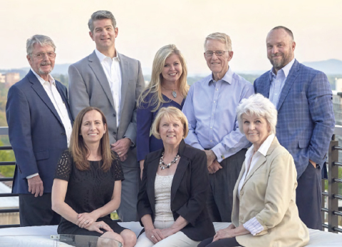 Looking Glass Wealth Advisors: Back row, L to R: Wealth Advisor John Grear, Wealth Advisor Kale Olson, Wealth Advisor Julie Willard, Wealth Advisor James Chandley, and Wealth Advisor Alan Brookshire; Front, L to R: Client Service Associate Denise Godley, Wealth Advisor Linda Saylor, and Client Service Associate Phyllis Jamison (Photo: Business Wire)