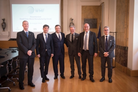 Representatives from IMS International, Politecnico di Milano, and Confindustria Lombardia at the World Manufacturing Foundation Signing Ceremony (Photo: Business Wire)