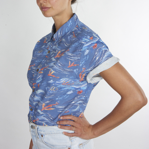 Corona and Parley for the Oceans redesign the Hawaiian shirt to spread awareness about the issue of marine plastic pollution this Oceans Week. The design features everyday plastic items and is made from Parley Ocean Plastic that is collected from the ocean. (Photo: Business Wire)
