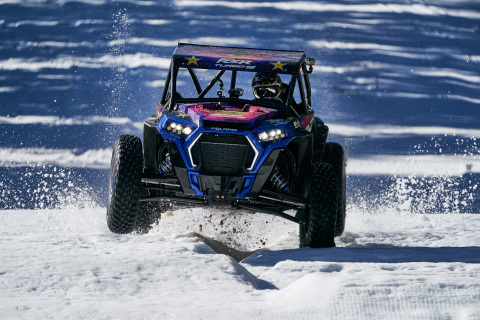 Professional off-road racer RJ Anderson puts the terrain-dominating RZR XP Turbo S through harsh snow conditions in "Snow Blind" - the first installment of new Polaris RZR VISIONS video series. (Photo: Business Wire)