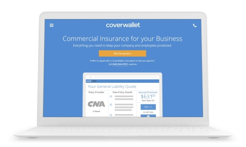 The CoverWallet platform is the easiest way for small businesses to understand, buy and manage insurance online, in minutes. (Graphic: Business Wire)
