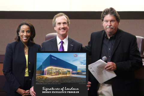 RagingWire Vice President of Marketing James Leach holds the Signatures of Loudoun Design Excellence ... 