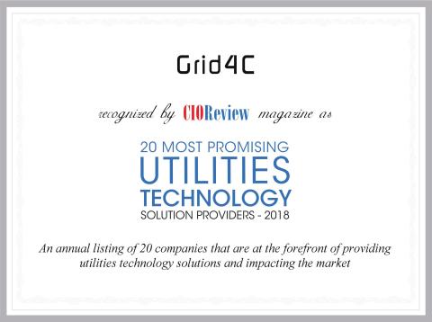 Grid4C Selected by CIO Review as 2018 Top Technology Solution Provider for Utilities (Graphic: Busin ... 